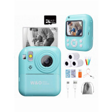 Cámara digital de impresión instantánea 1080p HD, doble lente, tarjeta TF de 32 GB y papel: regalo ideal para adolescentes | Compatible con papel