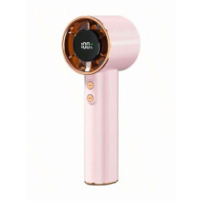Portable handheld fan with 100 speeds, 5000mAh battery, digital display—ideal for travel & outdoor use