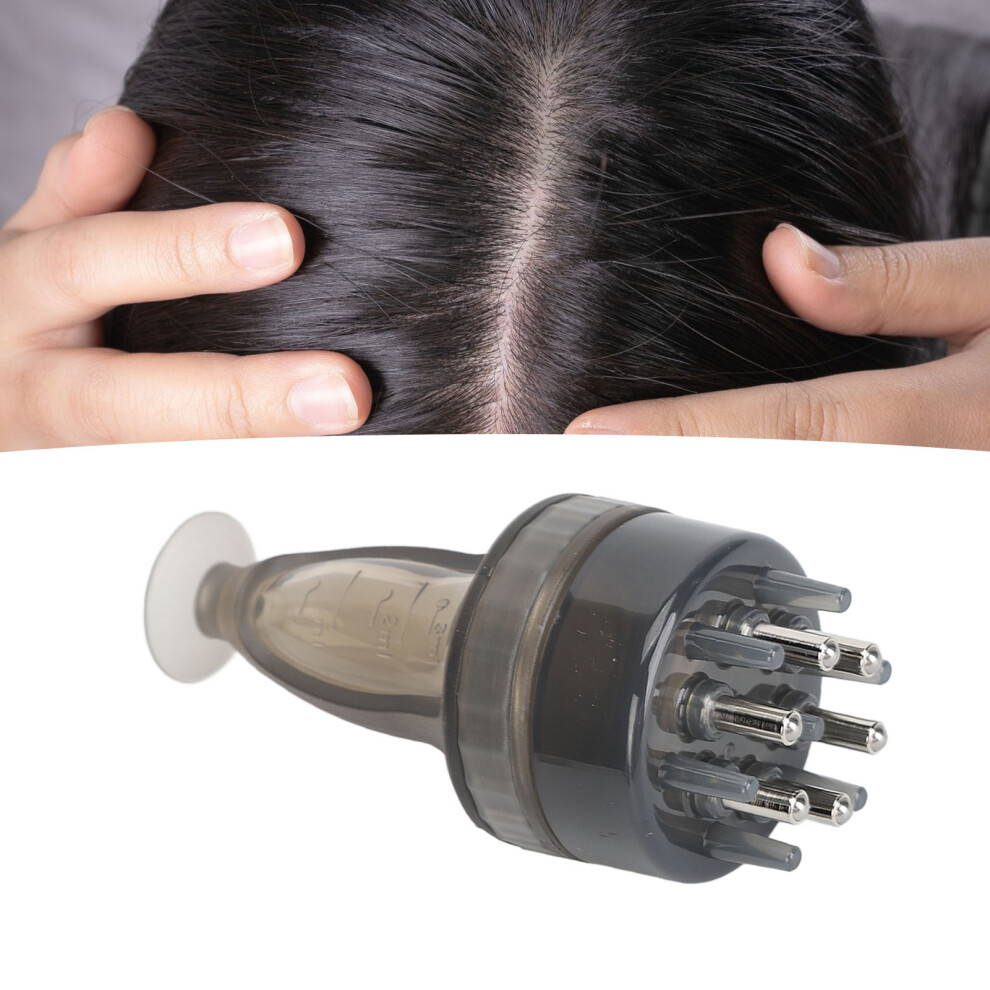 Black 3Ml Leakproof Scalp Applicator Comb, Transparent Hair Growth Massager
