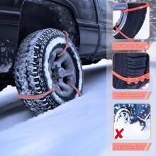 20PC Universal Car Tire Snow Chains - Heavy Duty Anti-Slip Zip Ties for Winter Traction on Snow & Mud - Easy Install No-Tool Snow Straps for Vehicles