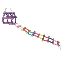 Chewing Toy for Birds, Colorful Wooden Toys Bite Resistant Bird Toy Parrot Swing Climbing Ladder Toy Natural Wood Hanging Hook Mental And Physical