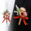 Roseblomstbrosje med grønne blader, 11,5 cm 1