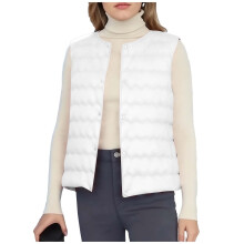 Women's Down Vest Crewneck Button-Down Packable Puffer Vest