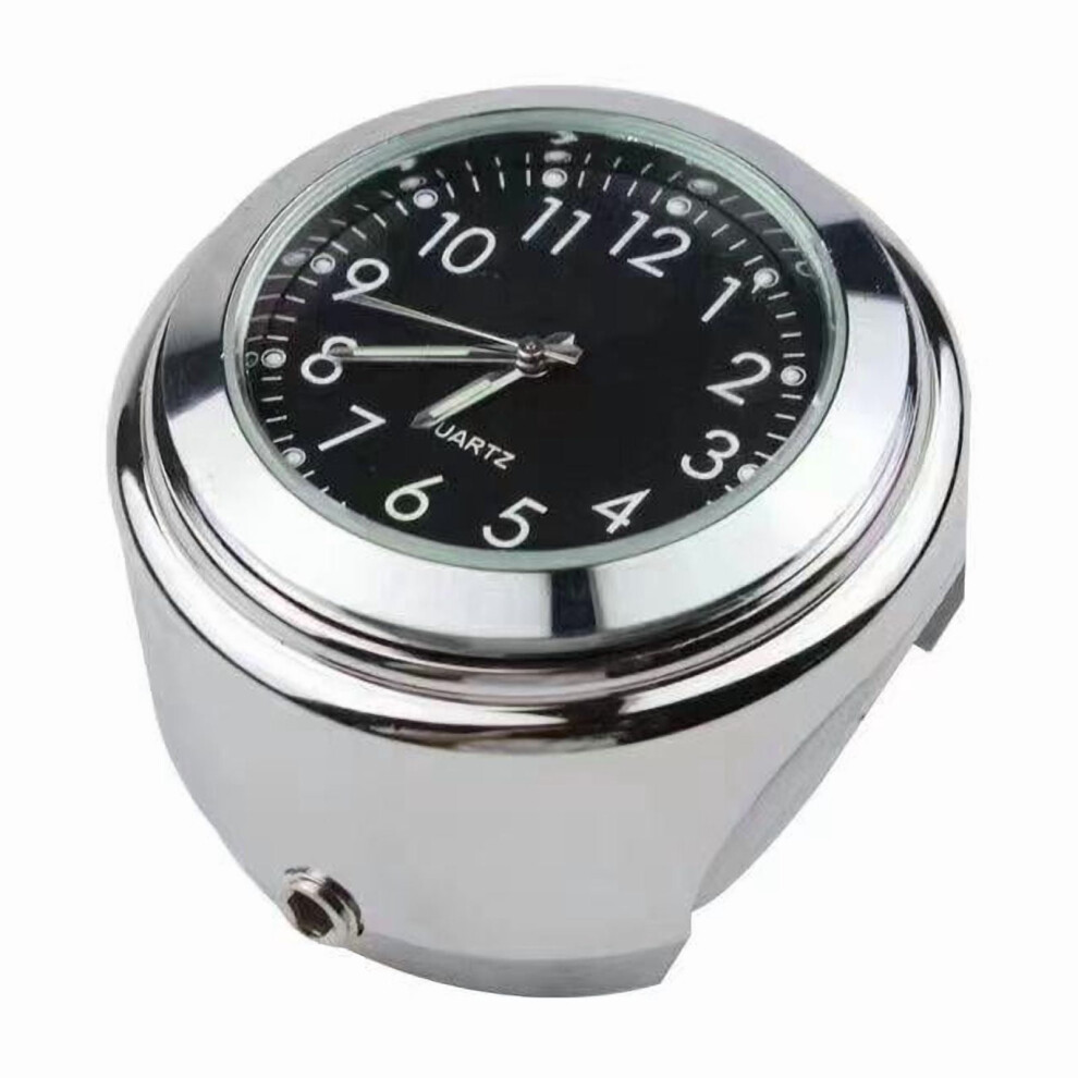 Qenashaing Motorcycle Handlebar Watch Â Aluminum Dial With Wrench, Precise Timing For Bike, Atv, Dirt Bike (Compatible With Handlebar Black/White 9329345373497