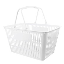 Large Plastic Grocery Basket: Supermarket Handle Storage Organizer for Toys and Bathroom Essentials, 1 Set