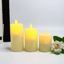 3pcs Real Wax Spiral Flameless LED Candles, Battery Operated Flickering Pillar Candles for Wedding, Party, Home Decor, Valentine's/Christmas Gifts