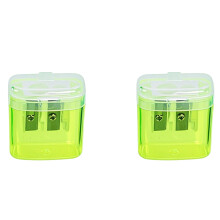 2 Pcs Pencil Sharpeners with Lid, 2025 New Dual Holes Compact Colored Handheld Pencil Sharpener, Compact Cute Sharpener for Home Office C