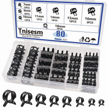80Pcs Spring Band Hose Clamps Assortment Kits Silicone Vacuum Hose Pipe Clamp 7Mm 9Mm 10Mm 11Mm 14Mm 15Mm 16Mm 18Mm