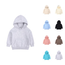 Toddler Boys Girls Pullover Sweatshirt Children Solid Plus Babies Hooded Color Top Coat Girls Tops