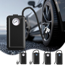 Portable Tire Inflator with Digital Display, Auto Shutoff, 35L/min, Wireless & Corded, ABS, for Car/Moto/Bike | Compatible with 12V