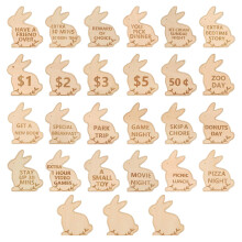 Easter Decoration Easter Egg for Kids 27 Pack Wooden Bunny Easter Egg Blank Natural Easter Eggs Fillers No Candy Basket Stuffers for Kids