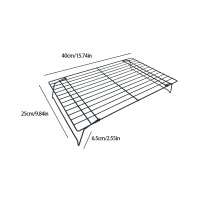 Stainless Steel Cooling Rack 15.75x10", Foldable, Oven-Safe, Heavy Duty Black Wire Rack for Baking, Grilling & Food Cooling