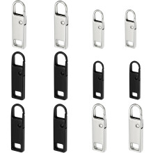 Upgraded Zipper Pull Replacement (12 pcs), Detachable Tabs for Luggage, Clothing, Jackets, Backpacks, Boots, Purses, Coats – 2 Sizes, 2 Colors
