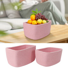 Aufbewahrungskorb aus Baumwollseil, großes Fassungsvermögen, rosa
