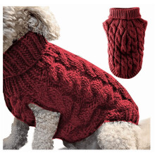 Hondentrui, gebreide pullover, rood, maat L