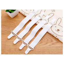 ELAYARD 4Pcs Plastic Bed Sheet Clips White Fasteners for Sheet Holding in Home Use