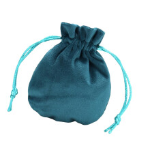 Drawstring Jewelry Bag, Party Favors, Jewelry Storage Organizer, Velvet Gift Bag Blue 9.5x11.5cm