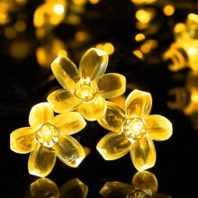 Guirlande lumineuse à piles en forme de fleurs de cerisier, 10 m