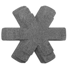 Stacking pan protectors set of 12, 3 sizes, non-woven pot separators pads for cookware, bakeware, glassware, space-saving kitchen organizer, gray