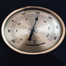 1Pack Thermometer for Room Measurement Golden Metal 9x3.5in Round Indoor and Outdoor Use