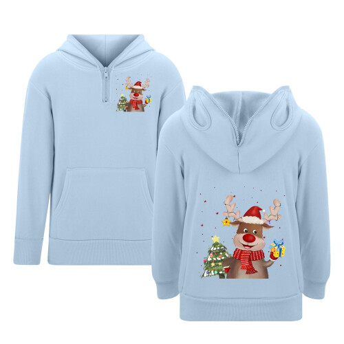 Sweat-shirt à capuche graphique pour garçon avec œillets de fermeture éclair et