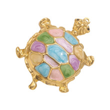 Artistic Turtles Pendant Necklace Charm Stainless Steel Colorful Resin Handmade Jewelry Crafting Accessory