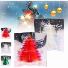 3D Christmas Pop-Up Greeting Cards with Glitter Tree and