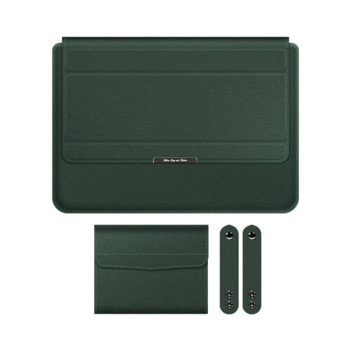 Capa para laptop de 13 a 14 polegadas com suporte, revestimento em couro PU, fecho magnético, resistente a arranhões — compatível com MacBook,