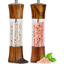 Acacia Wood Salt and Pepper Grinder Set 2 Pack