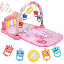 Tapis d'éveil pour bébé avec piano, lumières et jouets pour les 0-12 ans