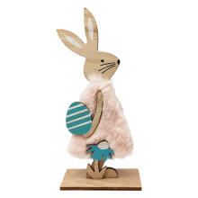 Coniglietto pasquale in legno decorativo, 8,4 cm x 18,6 cm