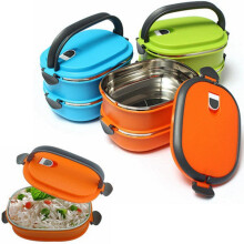 Boîte à bento isotherme en acier inoxydable 2 en 1