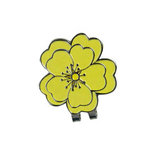 Zincs Alloy Golf Marker with Floral Designs Hat Clip for Positioning Fashion Flowel Pin Accessory