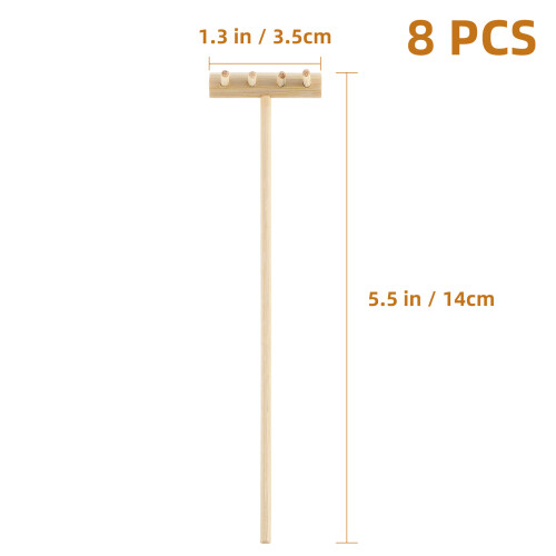 8 Pezzi Mini Rastrello Zen In Bamboo Per Tavolo Sabbia 1