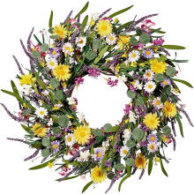 Couronne de fleurs sauvages en soie artificielle 56 cm