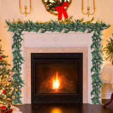 Guirlande de Noël artificielle, canne de Noël artificielle de 2,7 m avec aiguilles douces au toucher, idéale pour la décoration de porte et