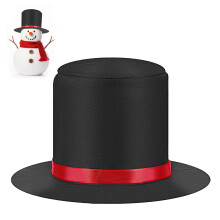 Kit de chapeau de bonhomme de neige de Noël avec nez en carotte en feutrine (1 ensemble)