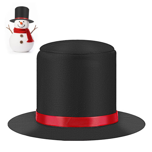 Kerst sneeuwpopmutsset van vilt met wortelneus (1 set)