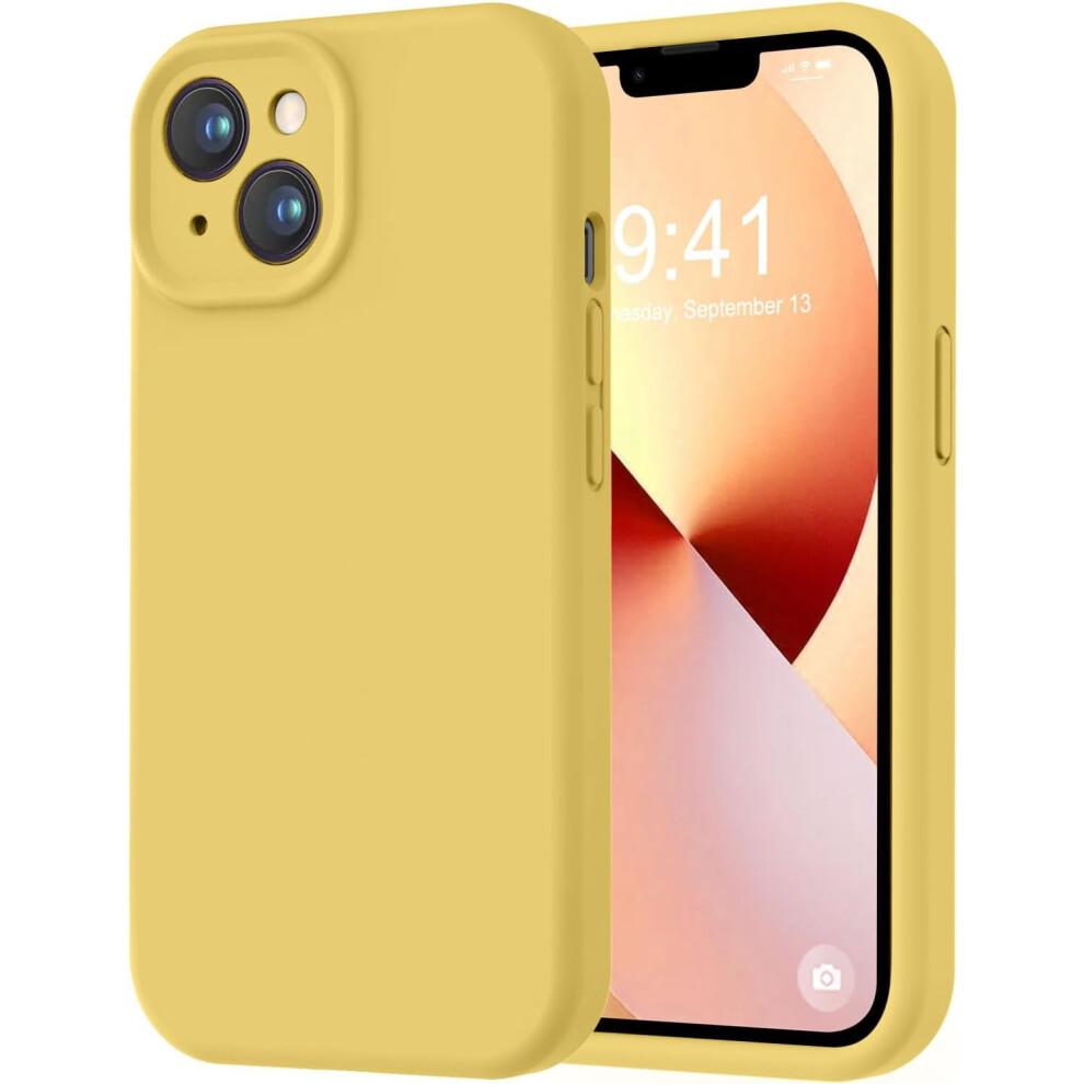 Compatible With Iphone 13 Case – Premium Silicone, Camera Protection, Soft Microfiber Lining, Shockproof, 6.1", Yellow 9422877437931