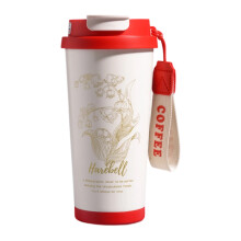 Tasse à café isotherme en acier inoxydable à motif floral, 500 ml