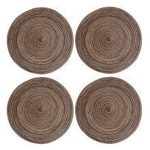 Set van 4 ronde placemats van gevlochten katoen, 38 cm (15 inch), geweven tafelmatten voor de eetkamer, keuken en feestjes, morsbestendige
