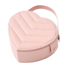 Étui à bijoux portable en forme de cœur pour femmes, porte-bagues.