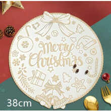2 stuks kerstbel tafelmatten – Rond, waterdicht, hittebestendig, draagbaar, isolerende matten, geschikt voor westerse eettafels