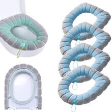 Protège-siège de toilette souple, plus épais, plus chauds, extensibles et lavables (lot de 4).