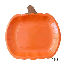 Assiettes en carton citrouille 23 cm (paquet de 10)