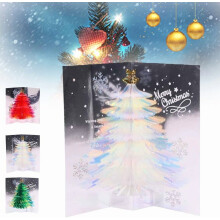 3D Christmas Pop-Up Cards with Glitter Tree & Envelopes – Festive Holiday Greeting Cards, Compatible with Xmas Decor