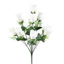 Centrotavola con rose artificiali, 10 teste, 35,5 cm