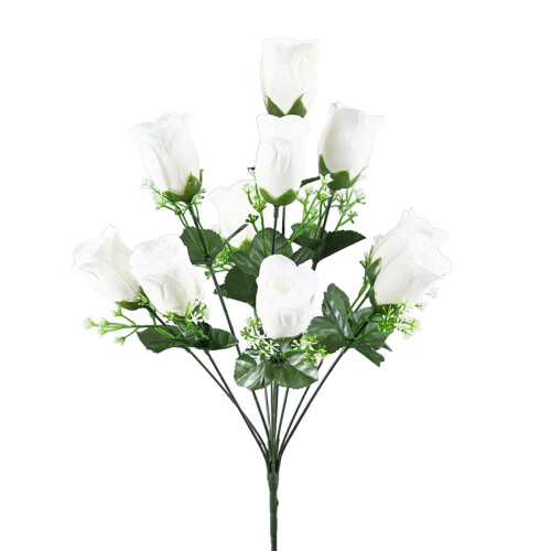Centrotavola con rose artificiali, 10 teste, 35,5 cm