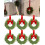 Mini ghirlande natalizie con pigne, bacche rosse e fiocchi (6 pezzi) 1