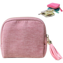 Pink jewelry zippered pocket case with multiple compartments